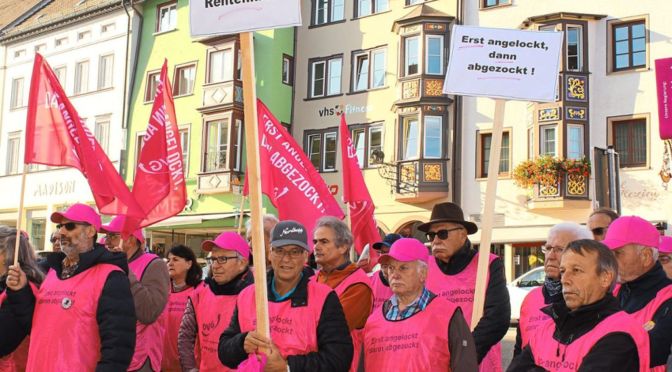 Pinkwesten in Rottweil auf der Straße